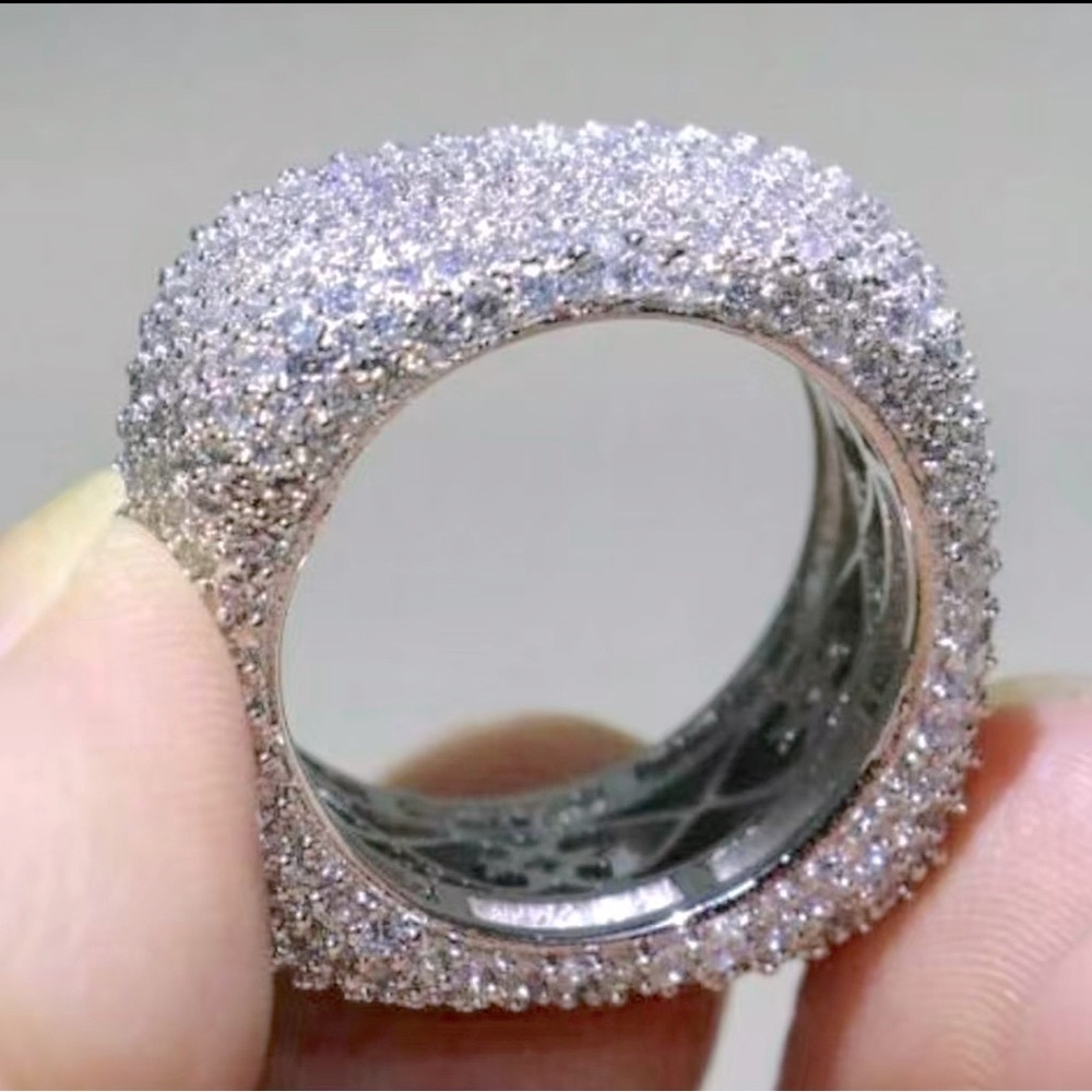 925 Silver Micropave Diamond Ring